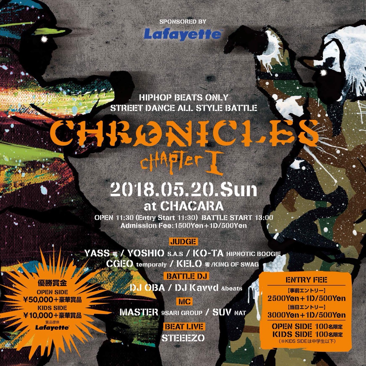 2018.5.20 湘南台 at CHACARAにおいて、新しいスタイルのバトルイベント「CHRONICLES Chapter❶」がスタート！！