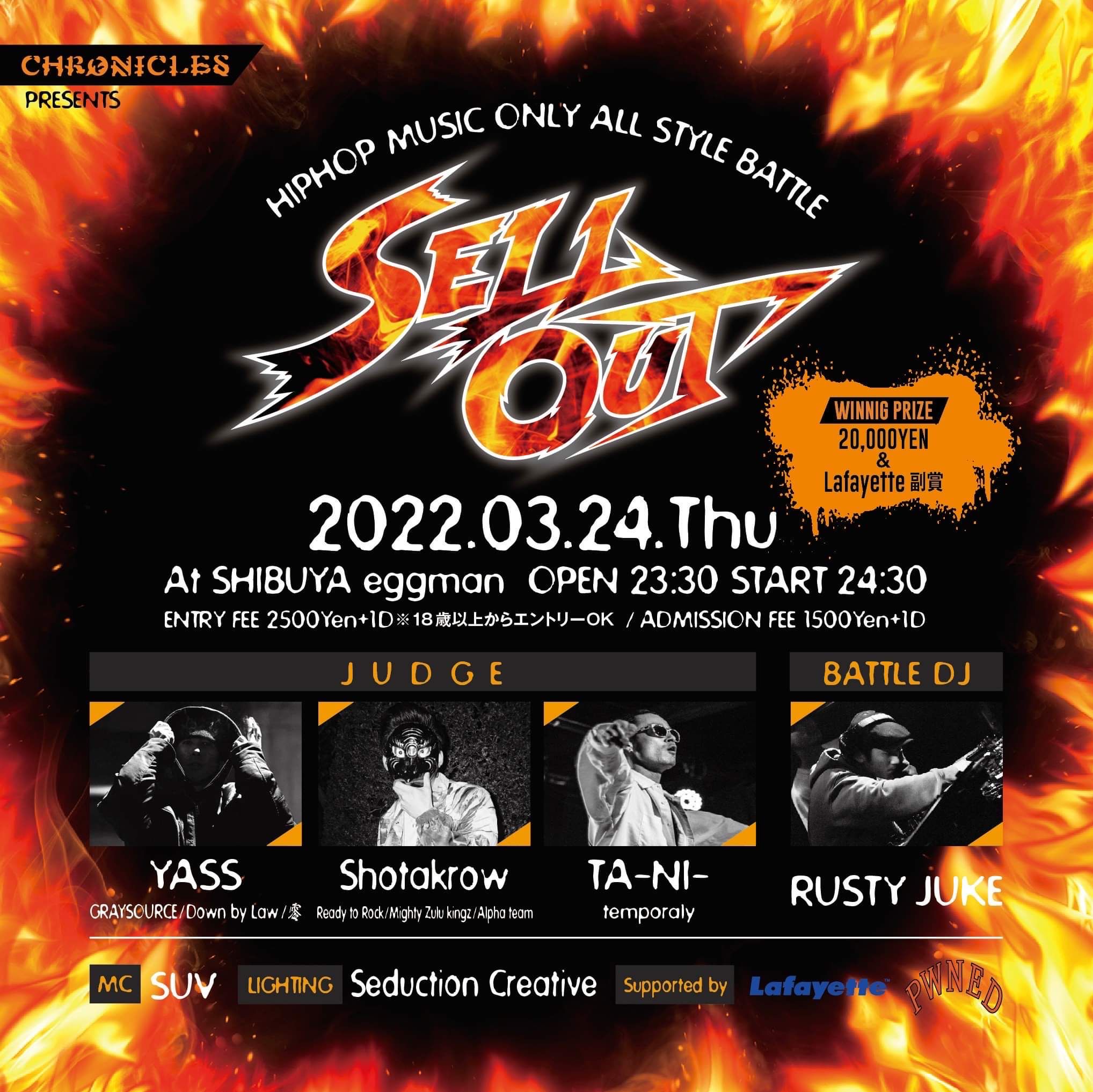 ENTER THE STAGE】 『SELL OUT!!』2022/03/24(Thu) at 渋谷eggman